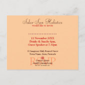 Exotische Sonnenblume Besondere Einladung Postkart (Rückseite)