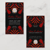 Exotische Stammesgöttin Rot+Schwarze Visitenkarte (Vorne/Hinten)