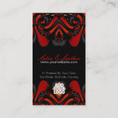 Exotische Stammesgöttin Rot+Schwarze Visitenkarte (Rückseite)