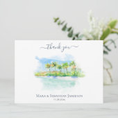 *~* Exotische Strandmalerei AR7 Hochzeit Dankeskarte (Stehend Vorderseite)
