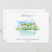 *~* Exotische Strandmalerei AR7 Hochzeit Dankeskarte (Vorne/Hinten)