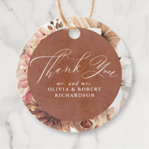 Exotische Terrakotta-Blumen Elegant Boho Geschenkanhänger