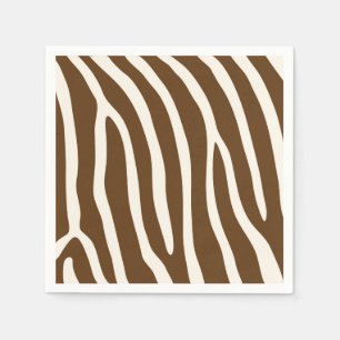 Exotische Tierzebra-Streifen in Brown Serviette