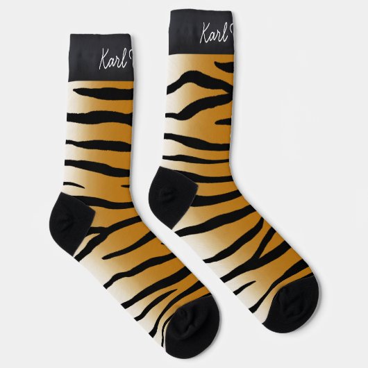 Exotische Tiger Streifen Personalisiert Socken (Rechts)