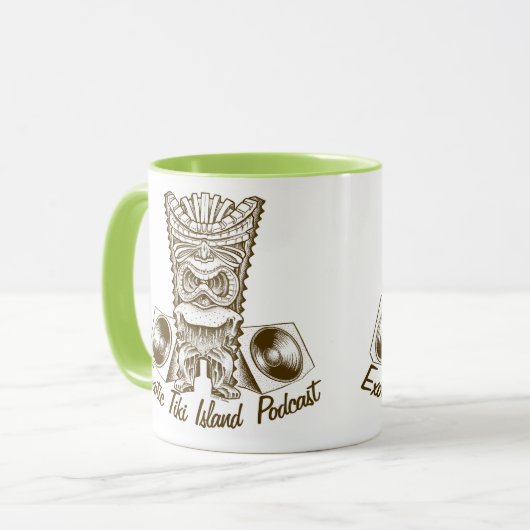 Exotische Tiki Inselpodcast-Tasse Tasse (Vorderseite Links)