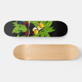 Exotische Toucans auf schwarz Skateboard (Horizontal)