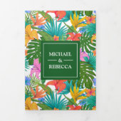 Exotische Tropenfarben-Foto Hochzeit Dreifach Gefaltete Einladung (Cover)