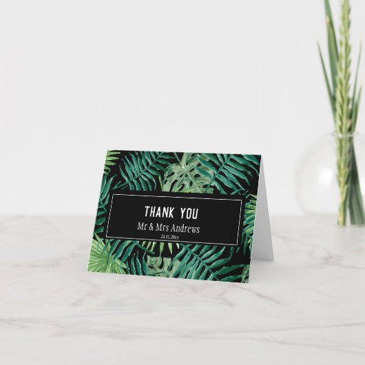 Exotische Tropenpalme geklappt Dankeskarte (Vorderseite)