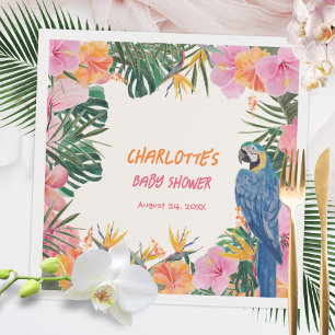 Exotische Tropenpapageien-Dschungel-Baby-Party Serviette