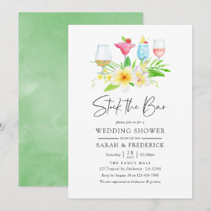 Exotische tropische Aquarell-Blumen-Stock the Bar Einladung