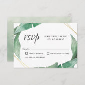 Exotische tropische Bananen-Blätter Hochzeiten RSV RSVP Karte (Vorne/Hinten)