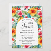Exotische tropische Blätter Brautparty Einladung (Vorderseite)