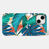 Exotische tropische Blätter Case-Mate iPhone Hülle (Rückseite (Horizontal))