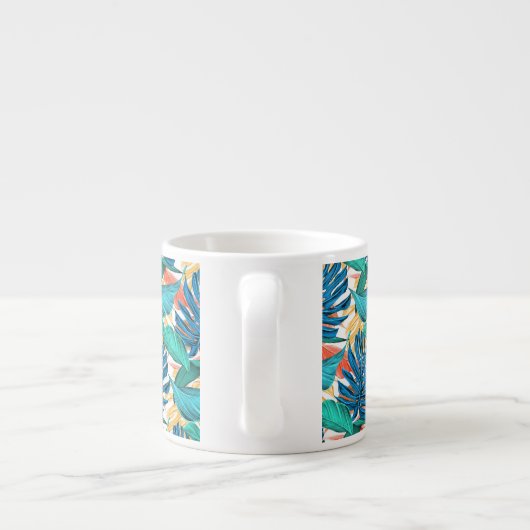 Exotische tropische Blätter Espresso Cup Espressotasse (Rückseite)