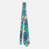 Exotische tropische Blätter Krawatte (Rückseite)