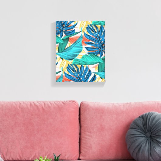 Exotische tropische Blätter Leinwanddruck (Insitu (Wohnzimmer))
