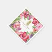 Exotische tropische Blume & Ananas Elegante Serviette (Ecke)