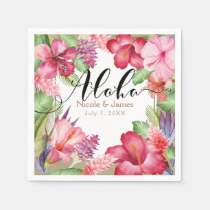 Exotische tropische Blume Elegant Hawaiian Aloha Serviette