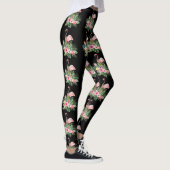 Exotische tropische Blume Flamingo Muster Leggings (Rechts)