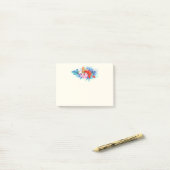 Exotische tropische Blume in Rosa und Türkis Post-it Klebezettel (Auf Schreibtisch)