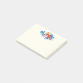Exotische tropische Blume in Rosa und Türkis Post-it Klebezettel (angewinkelt)