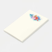 Exotische tropische Blume in Rosa und Türkis Post-it Klebezettel (angewinkelt)