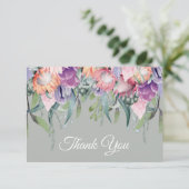 Exotische tropische Blume mit Protea Dankeskarte (Stehend Vorderseite)