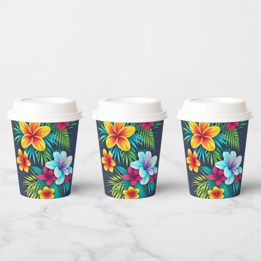 Exotische tropische Blume Pappbecher (Multi)