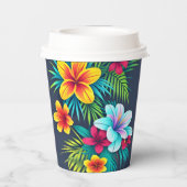 Exotische tropische Blume Pappbecher (Rückseite)