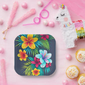 Exotische tropische Blume Pappteller (Party)