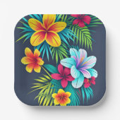 Exotische tropische Blume Pappteller (Vorderseite)