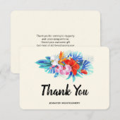 Exotische tropische Blume - Rosa und Aqua Dankeskarte (Vorne/Hinten)