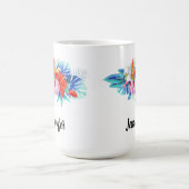 Exotische tropische Blume - Rosa und Aqua Kaffeetasse (Mittel)
