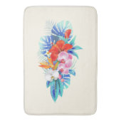 Exotische tropische Blume - Rosa und Aquamarine Badematte (Vorderseite Vertikal)