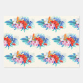 Exotische tropische Blume - Rosa und Aquamarine Geschenkpapier Set (Vorderseite 2)