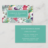 Exotische tropische Blume und Blattmuster Visitenkarte (Vorne/Hinten)