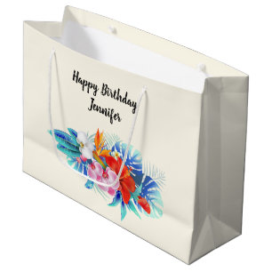 Exotische tropische Blume zum Geburtstag Große Geschenktüte