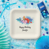 Exotische tropische Blume zum Geburtstag Pappteller (Party)