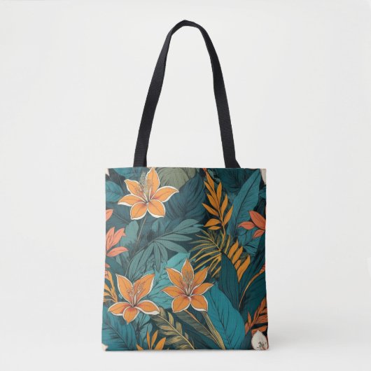 Exotische tropische Blumen Tasche (Vorderseite)