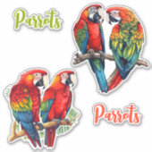 Exotische tropische farbenfrohe, kutomisierbare Pa Aufkleber (Vorderseite)