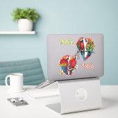 Exotische tropische farbenfrohe, kutomisierbare Pa Aufkleber (Laptop auf Schreibtisch)