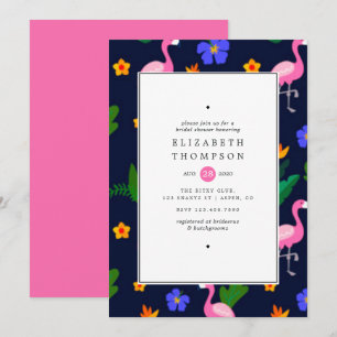 Exotische tropische Flamingo-Brautparty Einladung