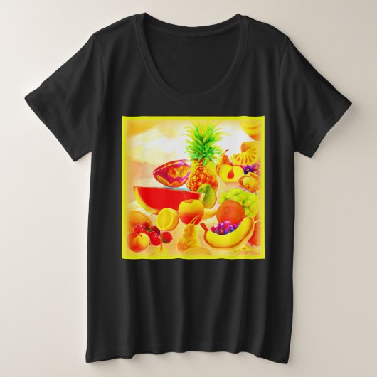 Exotische tropische Früchte Malerei. Jetzt kaufen Große Größe T-Shirt (Design vorne)