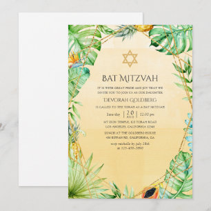 Exotische tropische geometrische Bat Mitzwa Einladung
