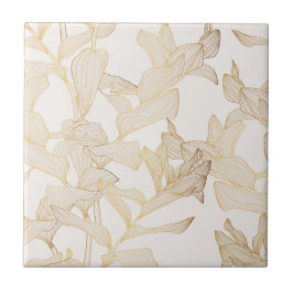 Exotische tropische goldene Linien Illustration. Fliese