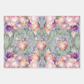 Exotische tropische King Protea Wasserfarben Blume Geschenkpapier Set (Vorderseite 2)