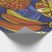 Exotische tropische Mischung von Früchten. Blütenn Geschenkpapier (Ecke)