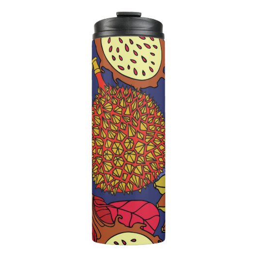 Exotische tropische Mischung von Früchten. Blütenn Thermosbecher (Vorderseite)