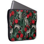 Exotische tropische Muster Leoparden und Monogramm Laptopschutzhülle (Vorne Rechts)