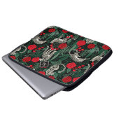 Exotische tropische Muster Leoparden und Monogramm Laptopschutzhülle (Vorne Knopf)